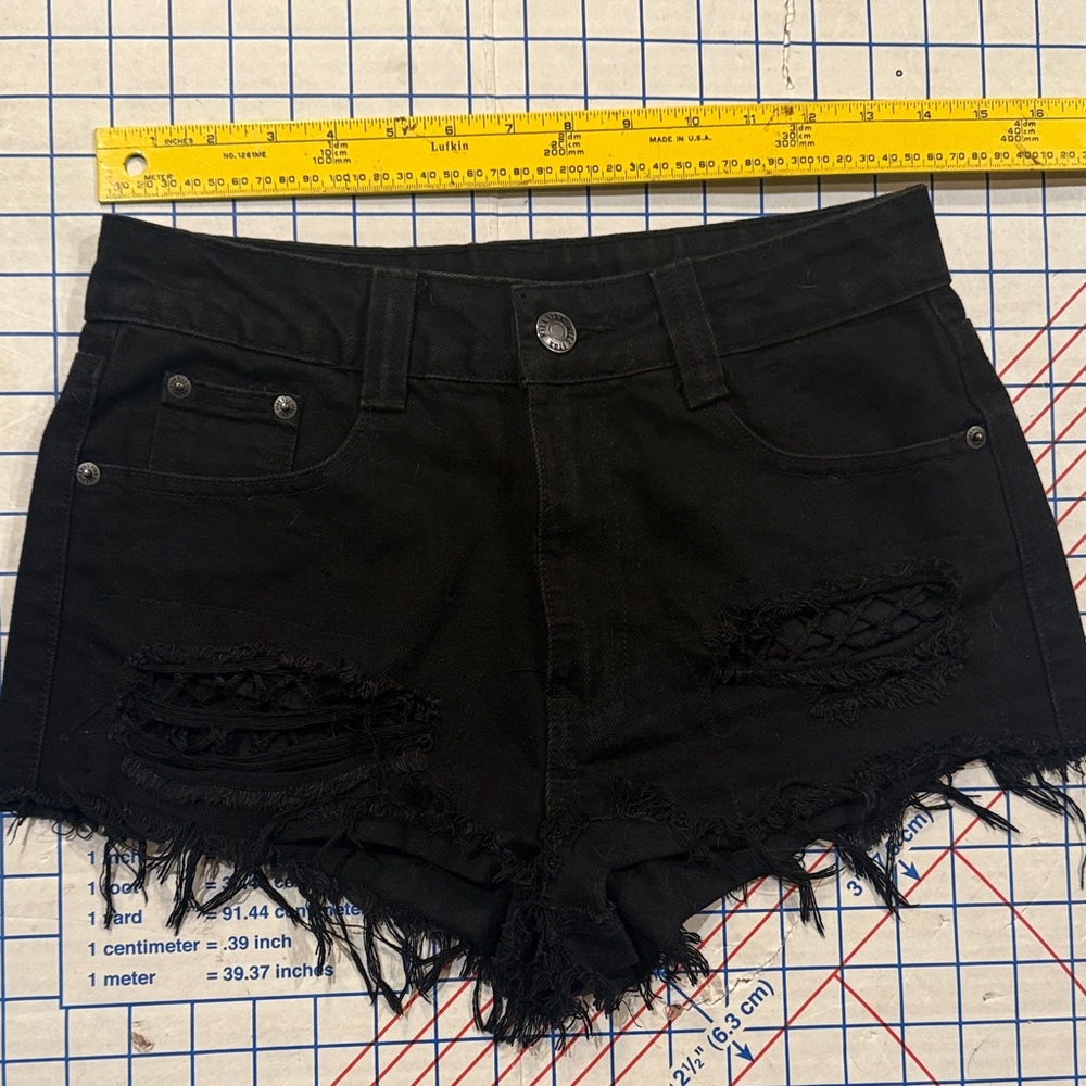 Killstar Black Ripped Jean Shorts